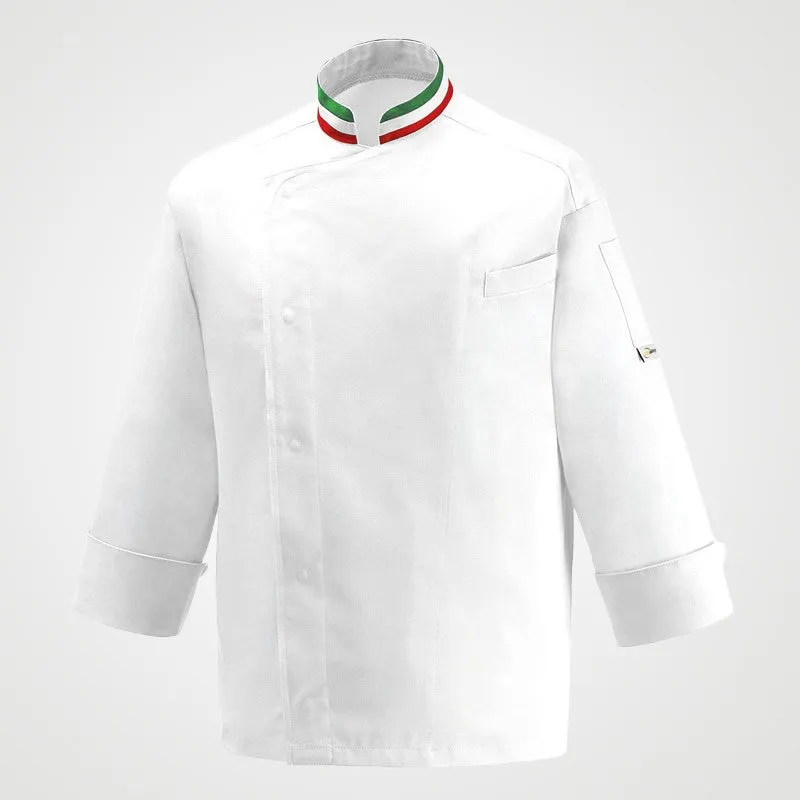 White kitchen Coat with Italian collar - Manelli