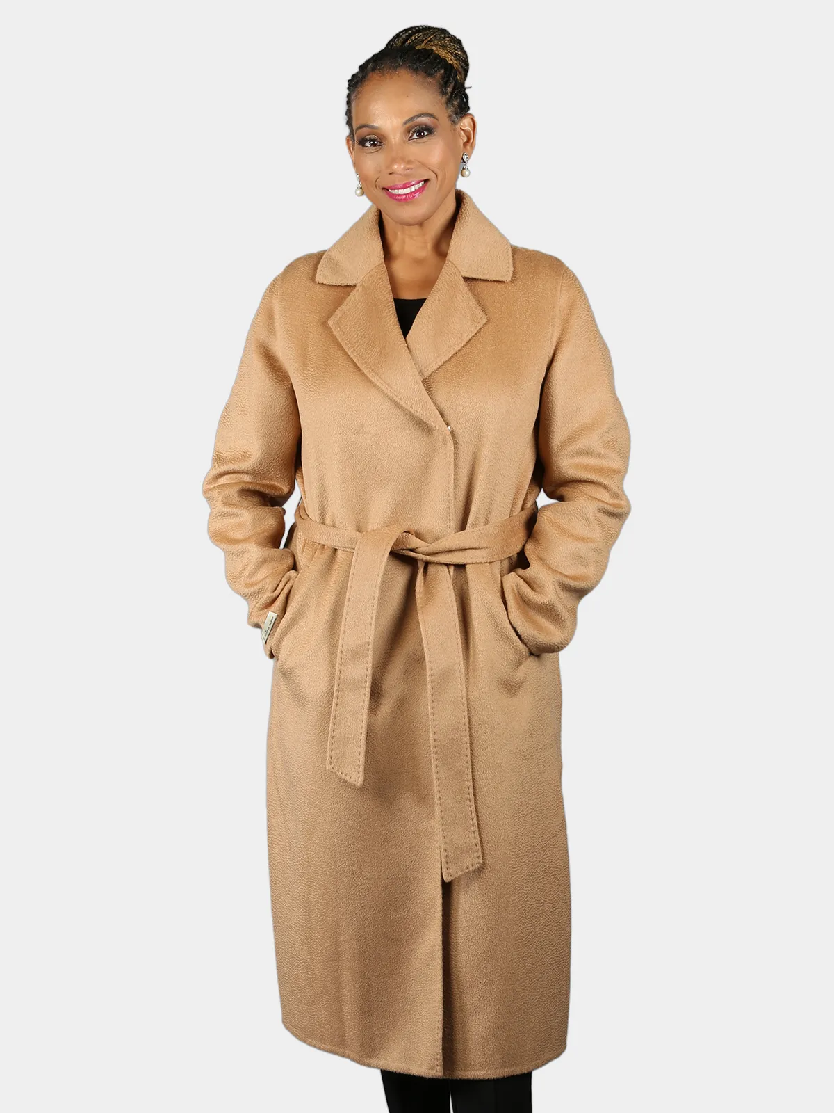 Woman's Camel Cashmere Wool Coat - Day Furs