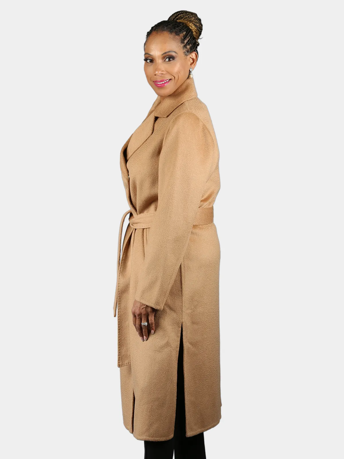 Woman's Camel Cashmere Wool Coat - Day Furs