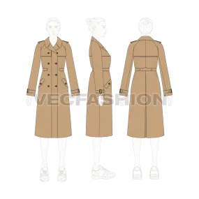 Women's Khaki Trench Coat