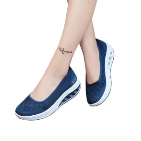 Women's Summer Solid Pattern Breathable Slip-on Flat Casual Shoes